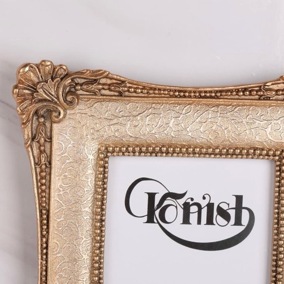 3.5x5” Antique Vintage Style Mini Picture Frame Tabletop Display Wall Mount Gold - Picture 3 of 8